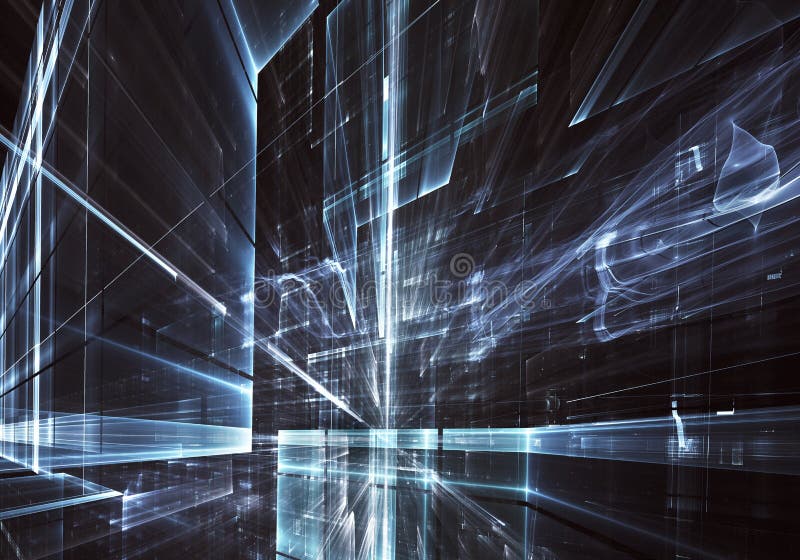 Fractal art - computer image, technological background vector illustration
