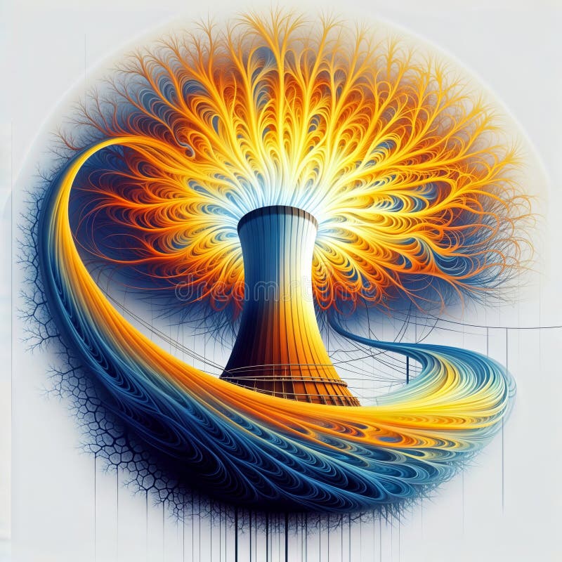 Vibrant Energy Flow: Abstract Digital Art Display, generative ai vector illustration