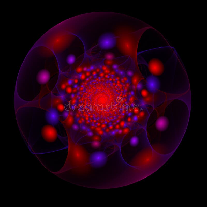 Fractal illustration of a colorful sphere isolated vector illustration