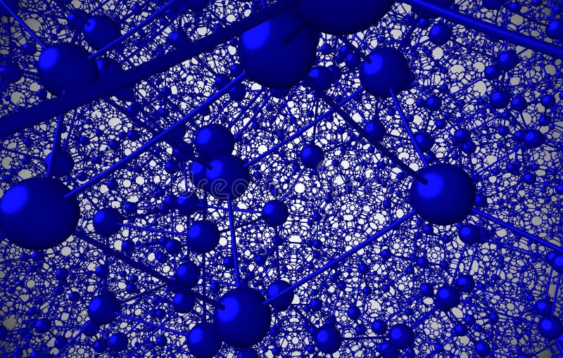Fractal Rendering Molecular Atomic Crystal Ctructure stock illustration