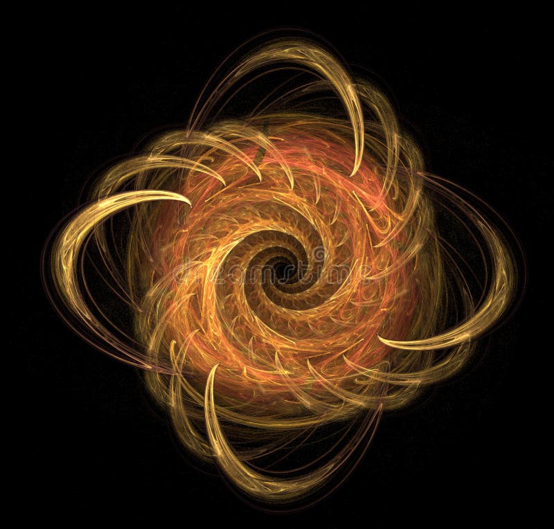 Fractal spiral on black background. Fractal spiral on black background