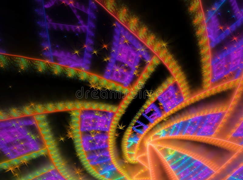 Fractal spiral. Computer generated image for elegant background or high tech design royalty free illustration