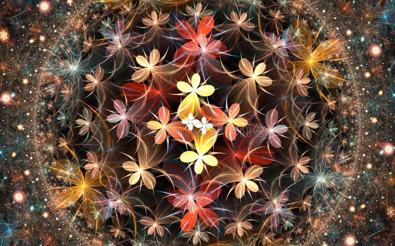 Fractal star flower background