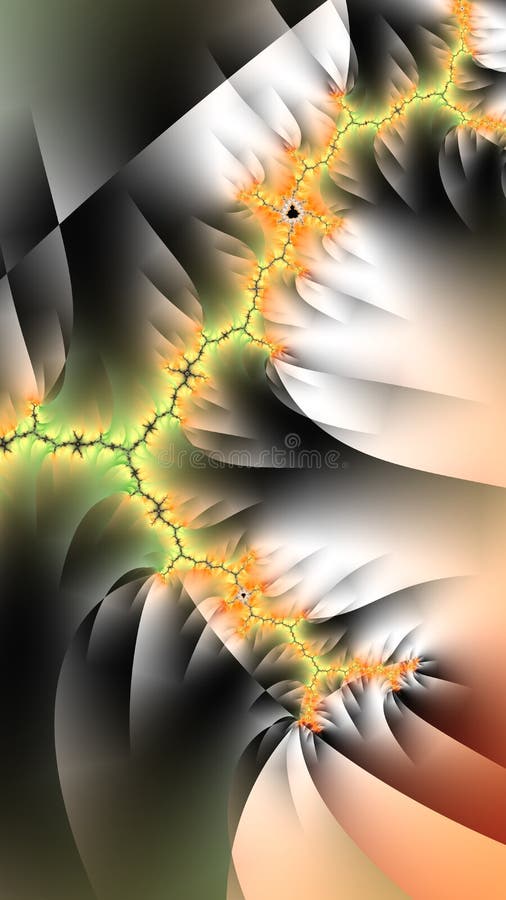 Fractal tall abstract, computer art, math render vector illustration