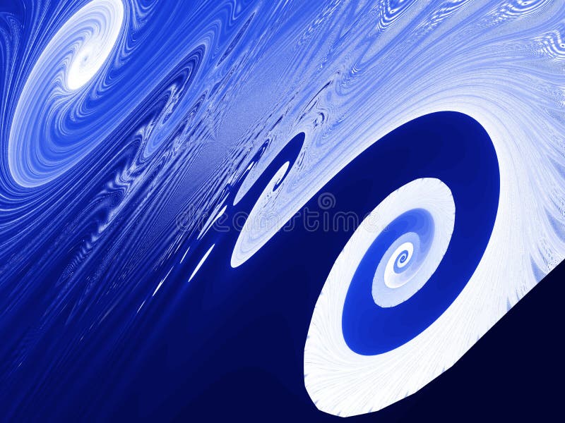 Abstract twirl blue background fractal. Abstract twirl blue background fractal