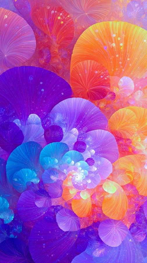 Fractal Wunder mit lebhaften Farben und komplizierten Mustern in abstraktem Design vektor abbildung