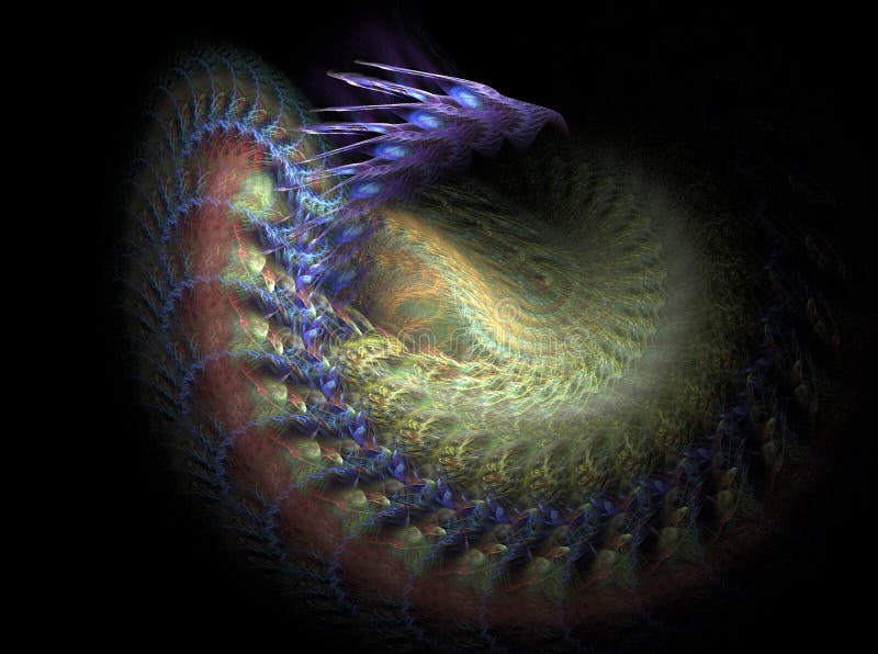 Fractal dragon is a complex fractal image. Fractal dragon is a complex fractal image