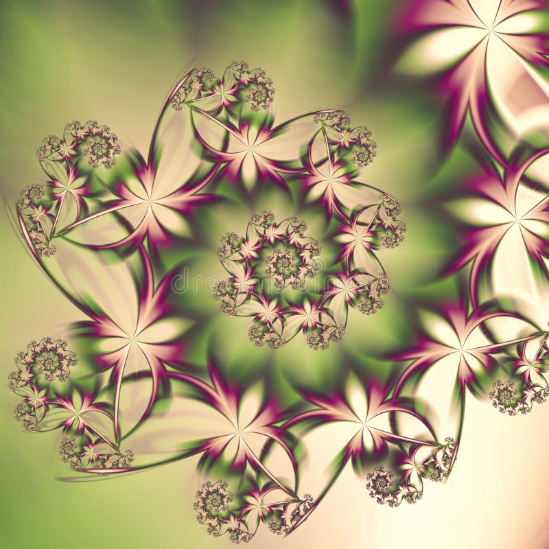 Fractale sensible de spirale de papillon de résumé pour des conceptions d'été ou de ressort illustration stock