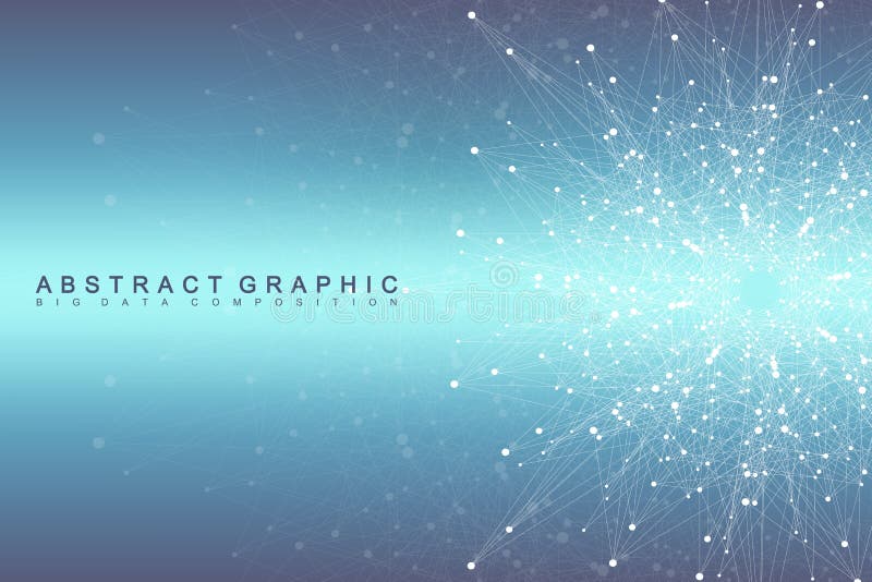Fractalelement mit verbundener Linie und Punkten Virtuelle Hintergrundkommunikations- oder -partikelmittel Globales Netzwerk lizenzfreie abbildung