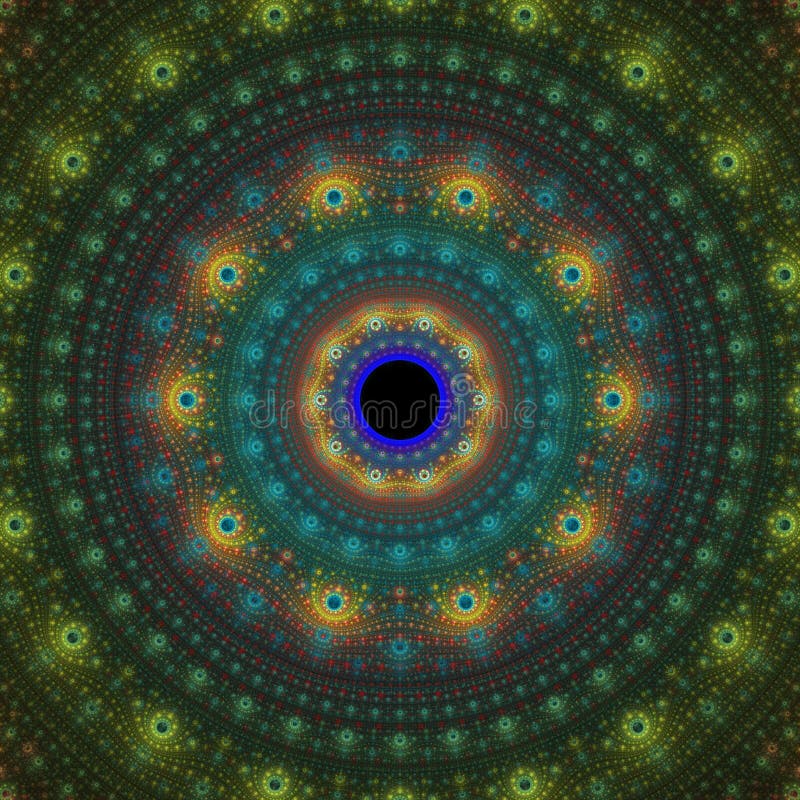 Fractalsolfantasi stock illustrationer Fractalsolfantasi stock illustrationer