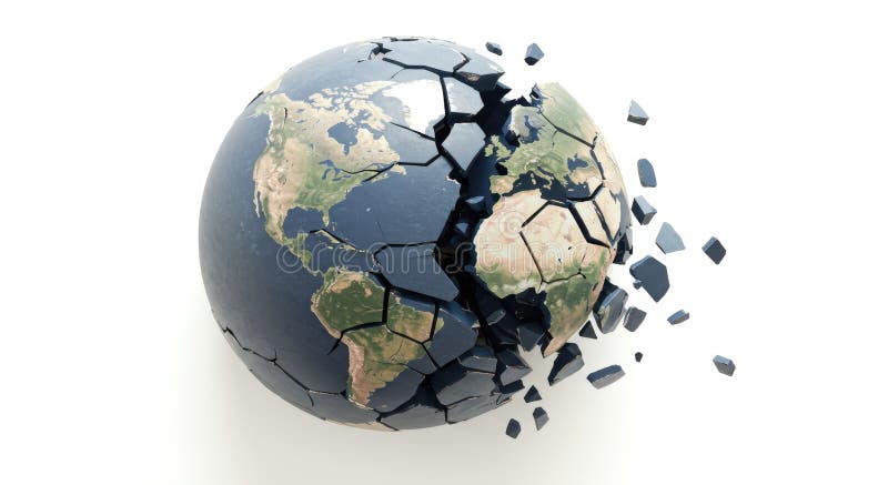 Cracked Planet Earth stock illustration. Illustration of earth ...