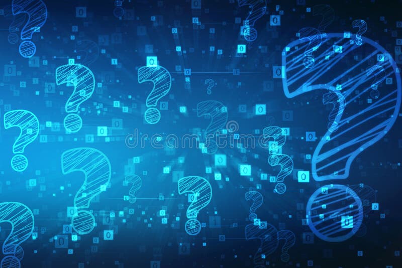 Frage Mark Symbol in Digitaltechnik Hintergrund stock abbildung