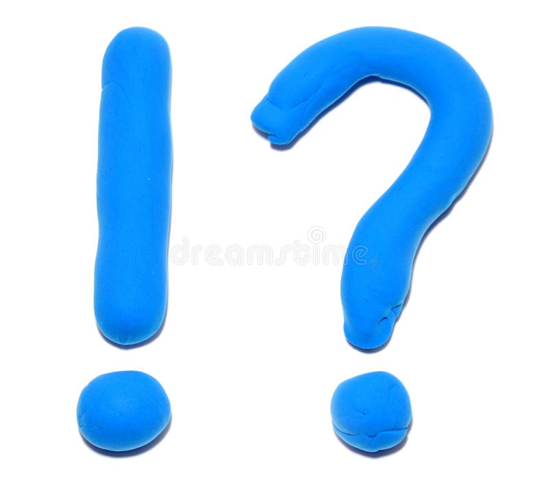 Plasticine question and exclamation marks. Plasticine question and exclamation marks