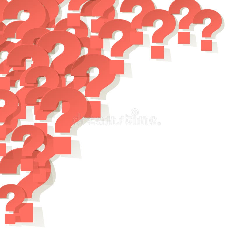 Question Marks Coral color in the corner on a white background vector illustration Question Marks Coral color in the corner on a white background vector illustration