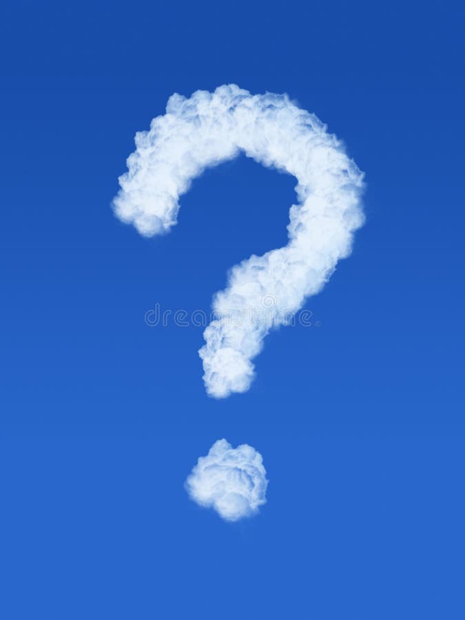 Fragezeichen am Himmel lizenzfreie abbildung