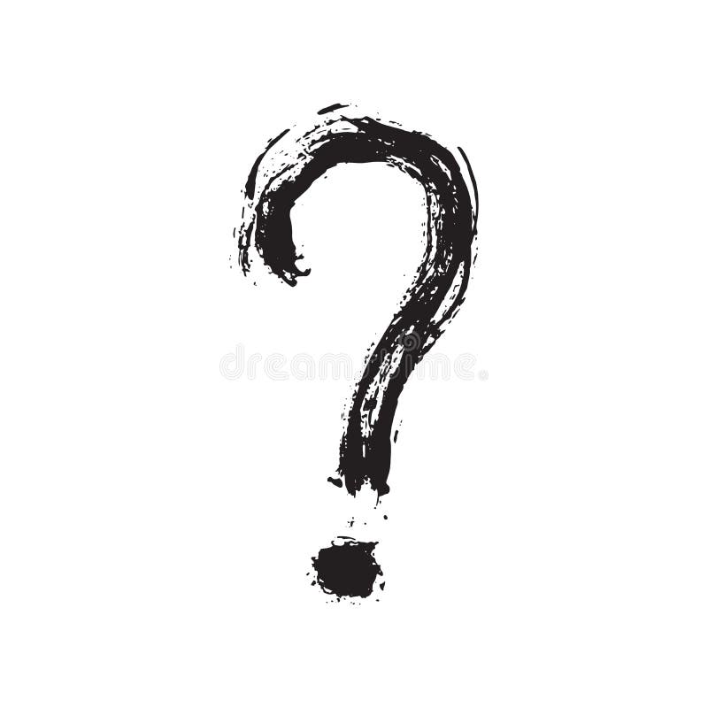 Fragezeichenschmutz die gezeichnete maserte Hand, Vektorillustration stock abbildung Fragezeichenschmutz die gezeichnete maserte Hand, Vektorillustration stock abbildung