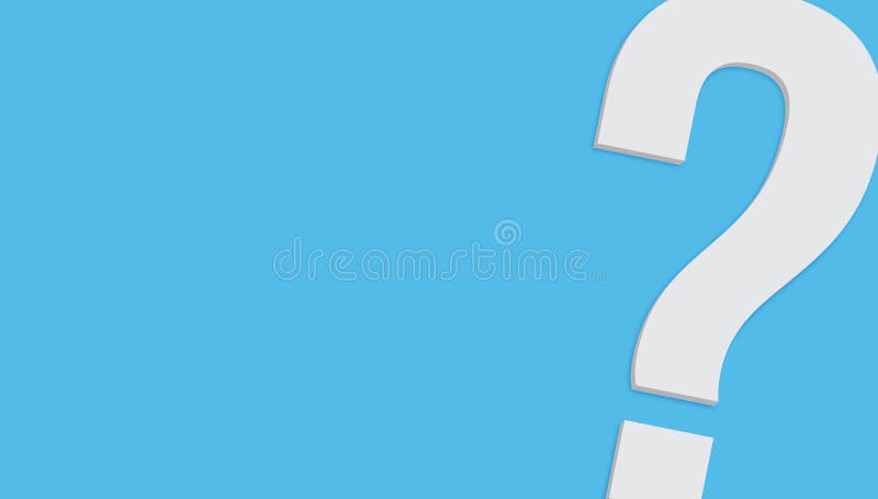 Fragezeichensymbol in der unbedeutenden weißen grauen Farbe 3D übertrug lokalisiert auf blauem Pastellhintergrund vektor abbildung