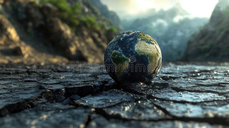 Fragile earth global warming climate change vector illustration