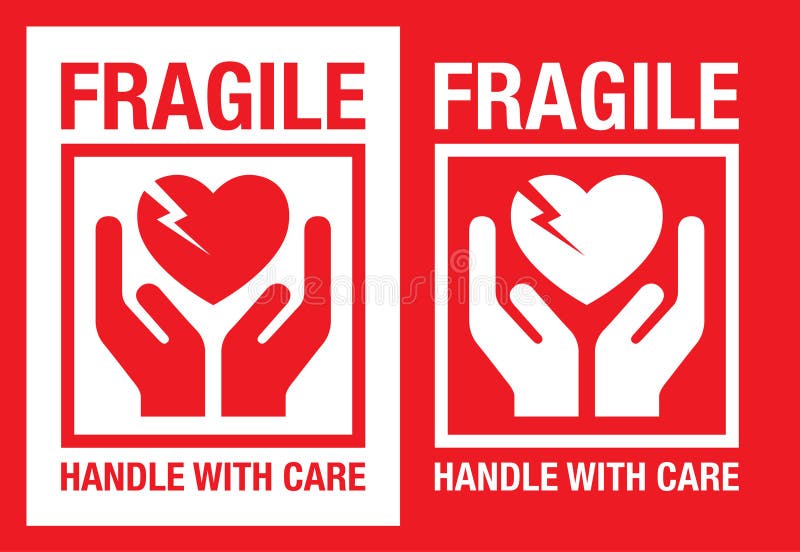 Heart Fragile Handle With Care Stock Vector Illustration Of Heart Logo