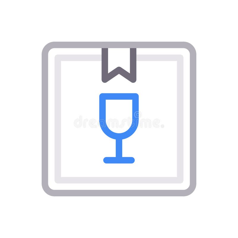 Fragile vector color line icon stock illustration