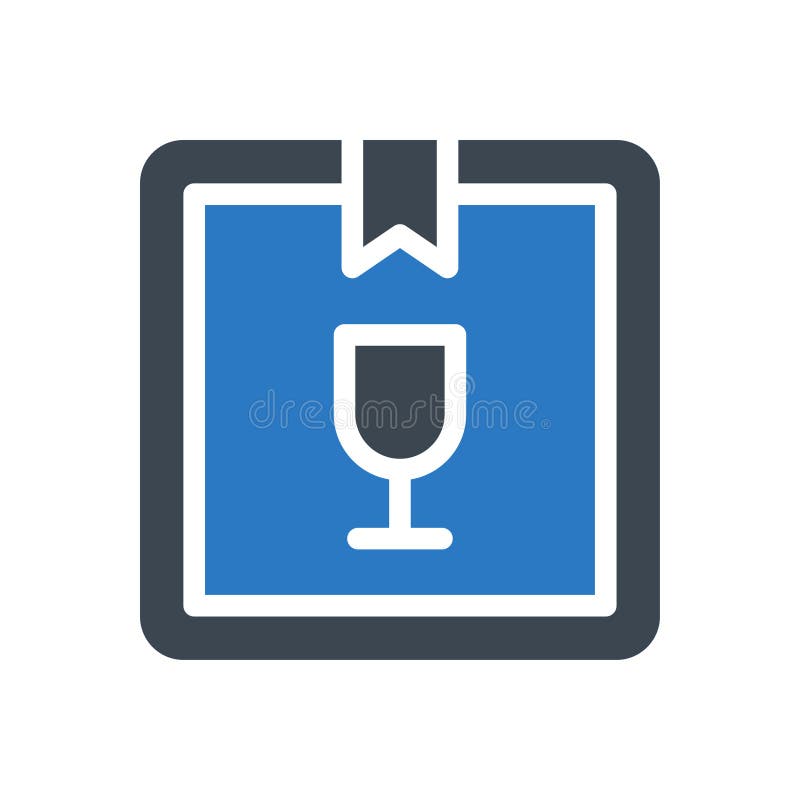 Fragile vector glyph color icon royalty free illustration