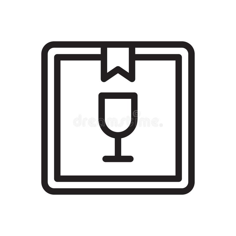 Fragile vector thin line icon vector illustration