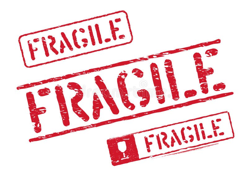 Fragile vector grungy box stencil signs for cargo vector illustration