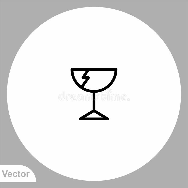 Fragile vector icon sign symbol vector illustration