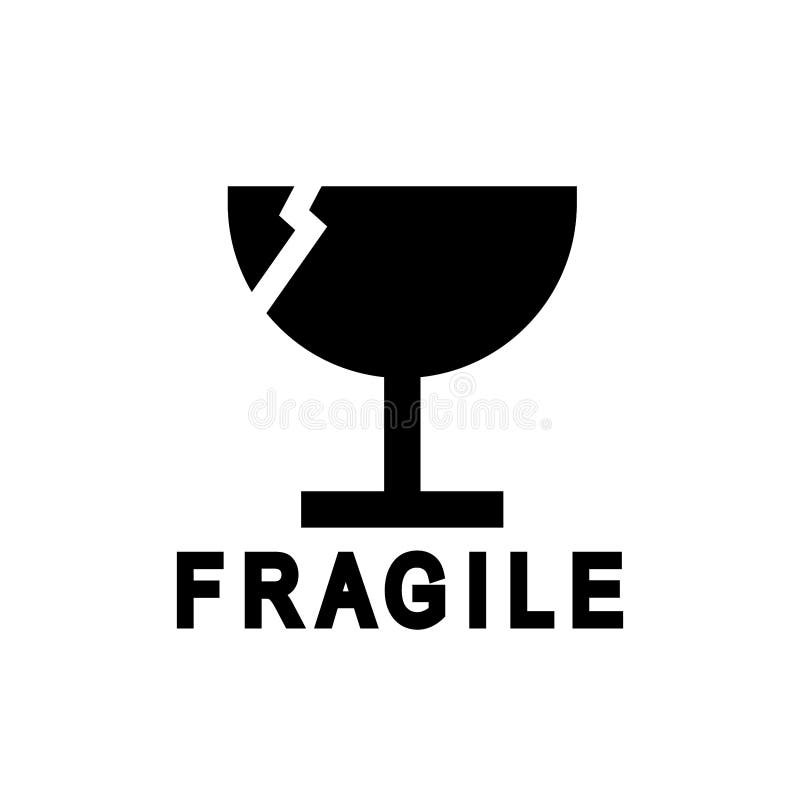Fragile. Vector illustration. Perfect for code on packaging. royalty free illustration