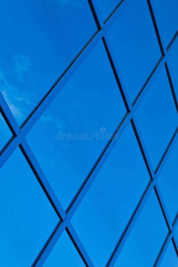 A fragment of blue glass building