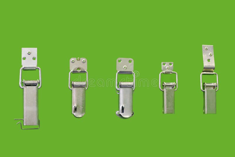 A fragment of different types of simple mechanical locks-latches