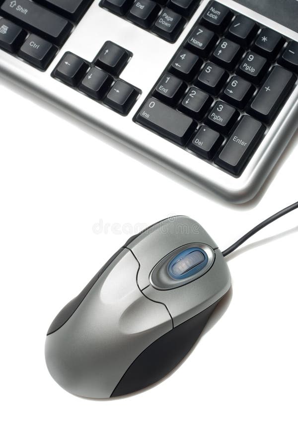 Fragment of keyboard and mouse stock images