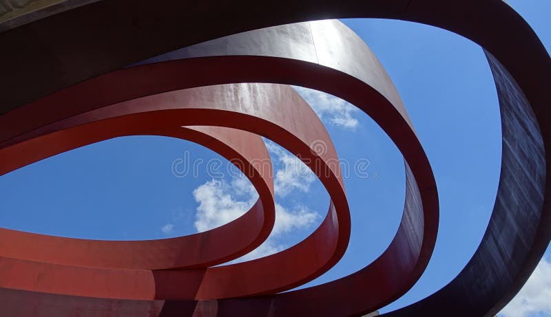 Fragment of a modern architecture building in Holon, Israel stock images