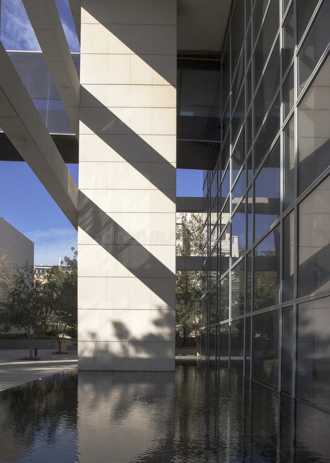 Fragment of modern building with Bauhaus Style Interpretation in royalty free stock photography