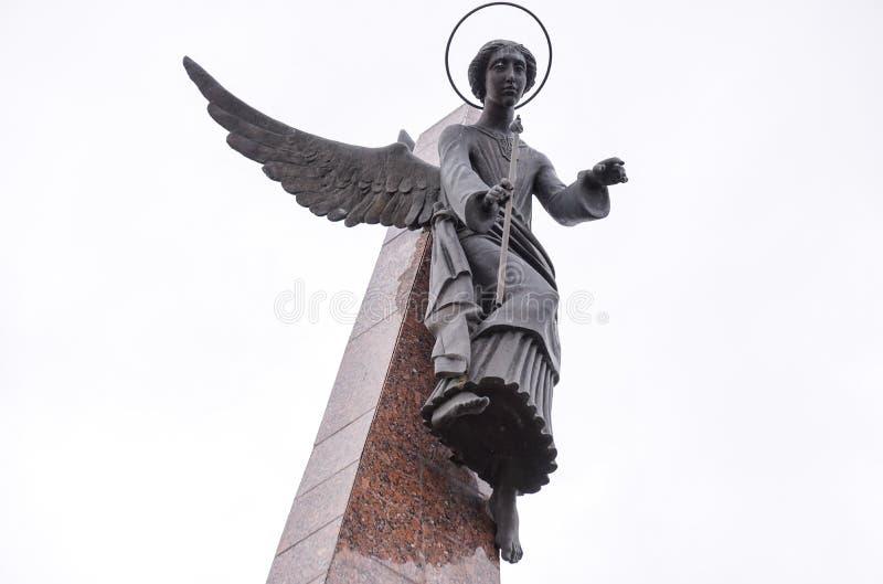 Fragment of modern sculpture in the krasnodar city stock image