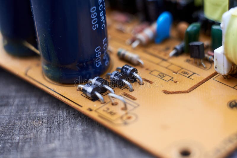 Fragment of Motherboard with Capacitors and Diodes Stock Image Image of motherboard, device