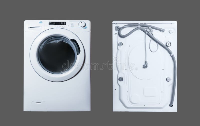 Fragment of a new washing machine royalty free stock photo