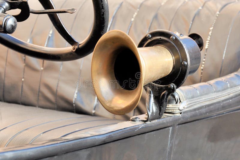 Fragment of Old Cars. Close Up of a Horn. Stock Image Image of