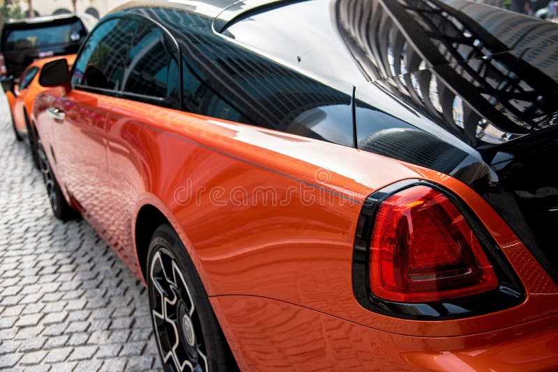 Fragment with Original Stoplight of a Modern Expensive Car Stock Image