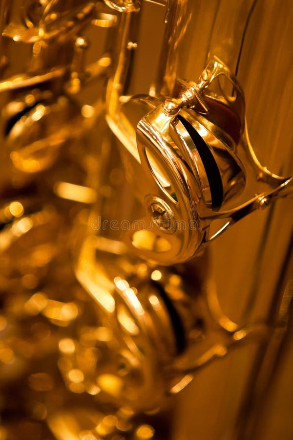 Fragment of a Saxophone Valves Stock Image Image of jazz, focus 98373309