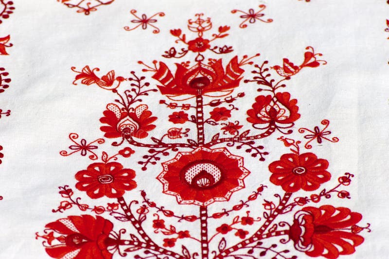 Fragment Of Traditional Ukrainian Embroidery Royalty Free Stock