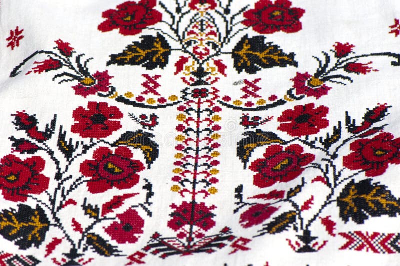 Fragment of Traditional Ukrainian Embroidery Stock Image Image of