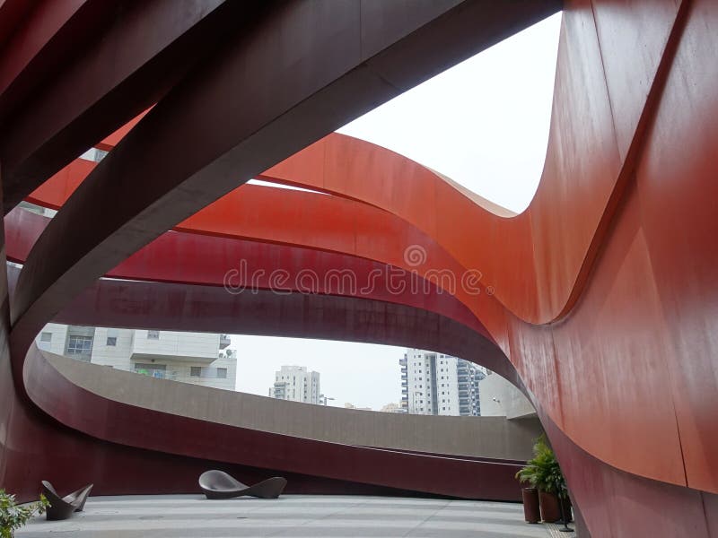 Fragment of an unusual building. Modern architecture royalty free stock photo