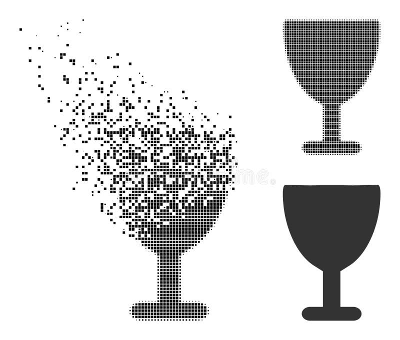 Fragmented Pixel and Original Wine Glass Icon royalty free illustration