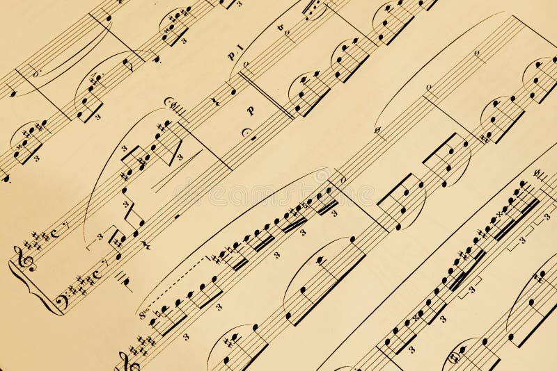 Fragmento de música de hojas de piano música clásica foto de archivo libre de regalías