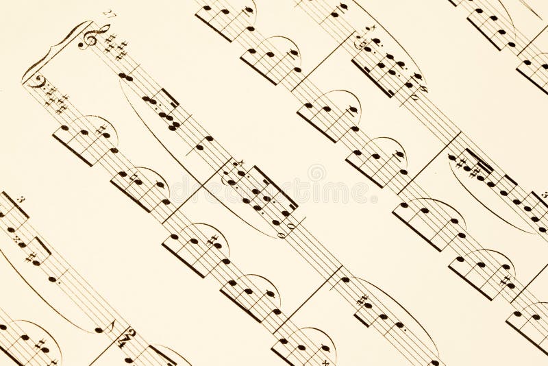 Fragmento de música de hojas de piano música clásica fotos de archivo libres de regalías