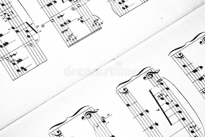 Fragmento de música de hojas de piano música clásica foto de archivo