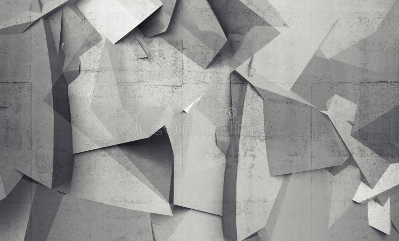 Fragments polygonaux chaotiques abstraits sur le mur en béton gris illustration de vecteur Fragments polygonaux chaotiques abstraits sur le mur en béton gris illustration de vecteur