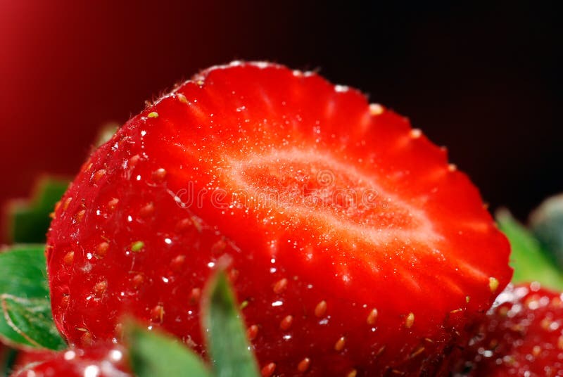 Primo piano fresco e saporito della fragola