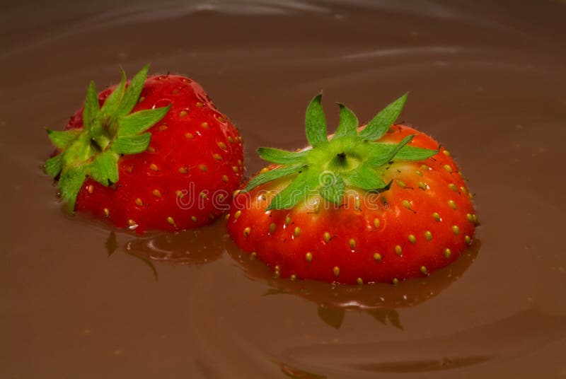 Fragola in cioccolato liquido immagini stock libere da diritti Fragola in cioccolato liquido immagini stock libere da diritti